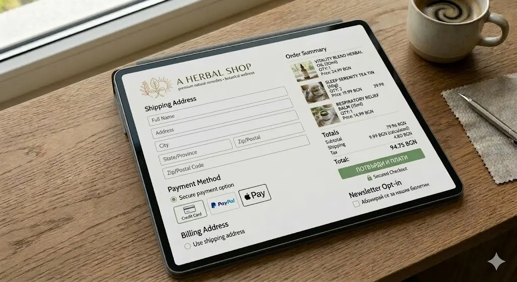 client design online e-commerce shop by AniSoul Studio Marketing Agency checkout page